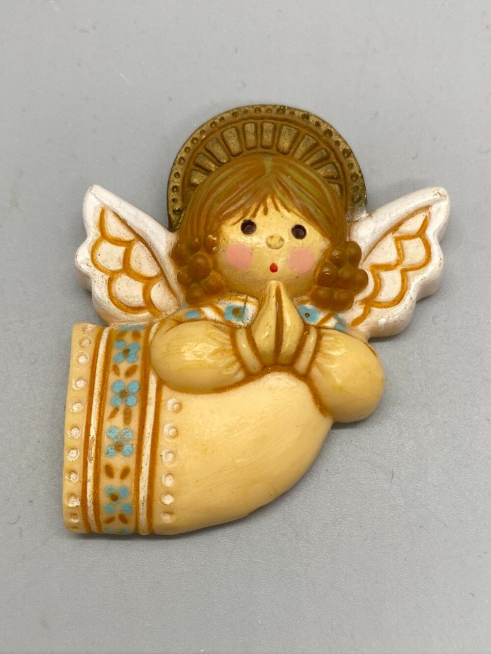 Hallmark 1970's Praying Angel Converted Lapel Pin Magnet